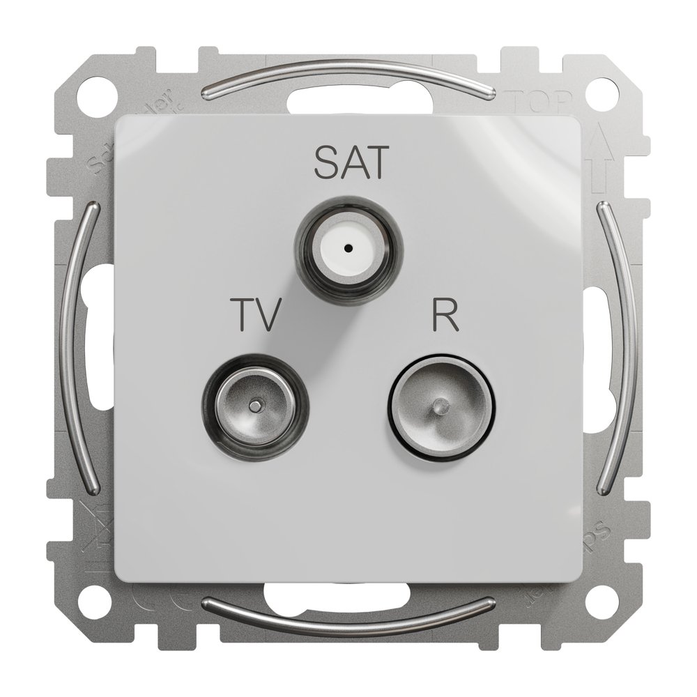 Розетка Schneider Sedna Design алюминий телевизионная R/TV/SAT конечная 4дБ ( SDD113481 )
